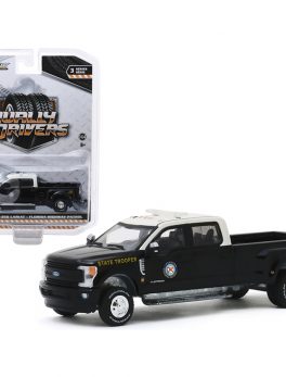 2019 Ford F-350 Lariat Dually Pickup Truck Florida Highway Patrol State Trooper Black with White Top Dually Drivers Series 3 1/64 Diecast Model Car by Greenlight 46030E