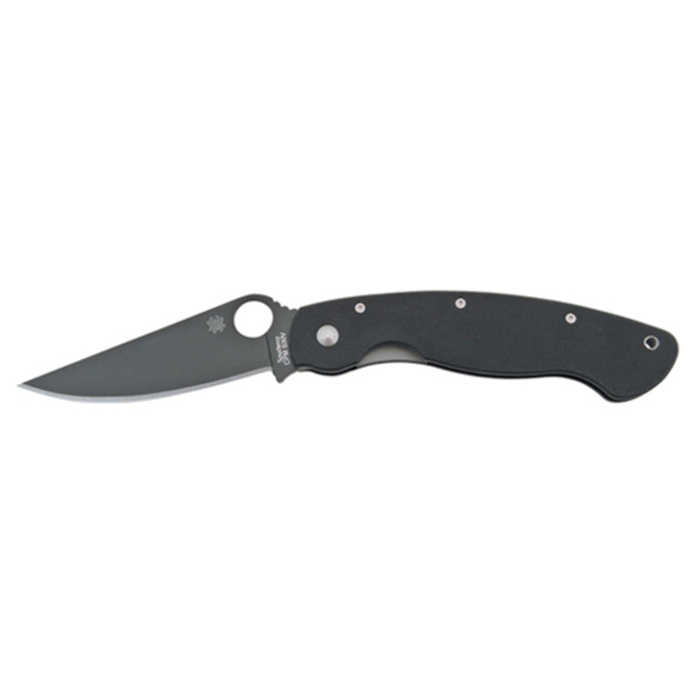 Spyderco Military Folder 4.0 in Black Plain Black G-10 Hndl
