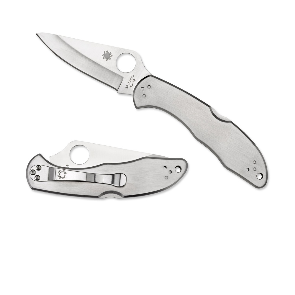 Spyderco Delica 4 Folder 2.88 in Plain Stainless Handle