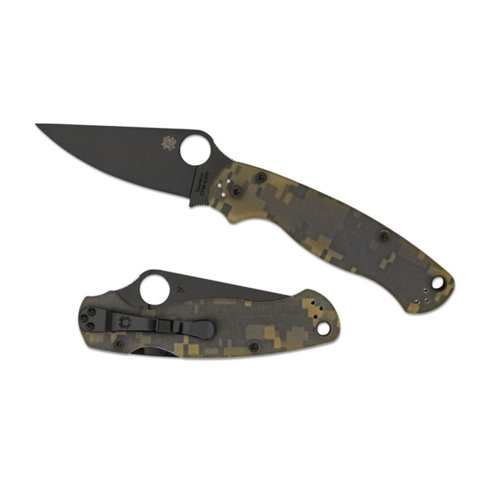 Spyderco Para 2 Folder 3.44 in Black Plain Digi Camo G-10