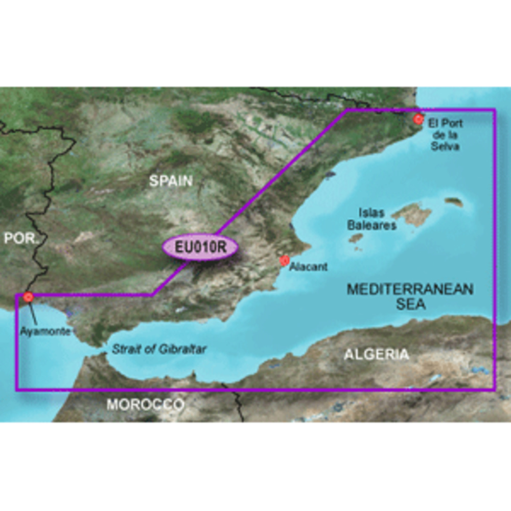 Garmin BlueChart g3 HD - HXEU010R - Spain Mediterranean Coast - microSD/SD