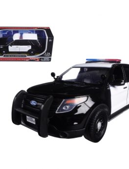 2015 Ford Police Interceptor Unmarked Black and White 1/24 Diecast Model Car by Motormax 76958