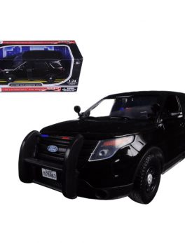 2015 Ford Police Interceptor Utility Unmarked Black 1/24 Diecast Model Car by Motormax 76963