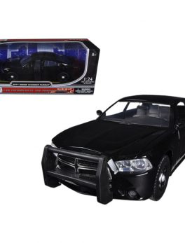 2011 Dodge Charger Pursuit Slick Top Unmarked Police Car Black 1/24 Diecast Model Car by Motormax 76953