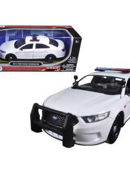 2013 Ford Police Interceptor Unmarked Police Car White 1/24 Diecast Model Car by Motormax 76924