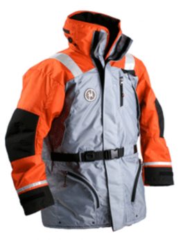 First Watch AC-1100 Flotation Coat - Orange/Grey - Large