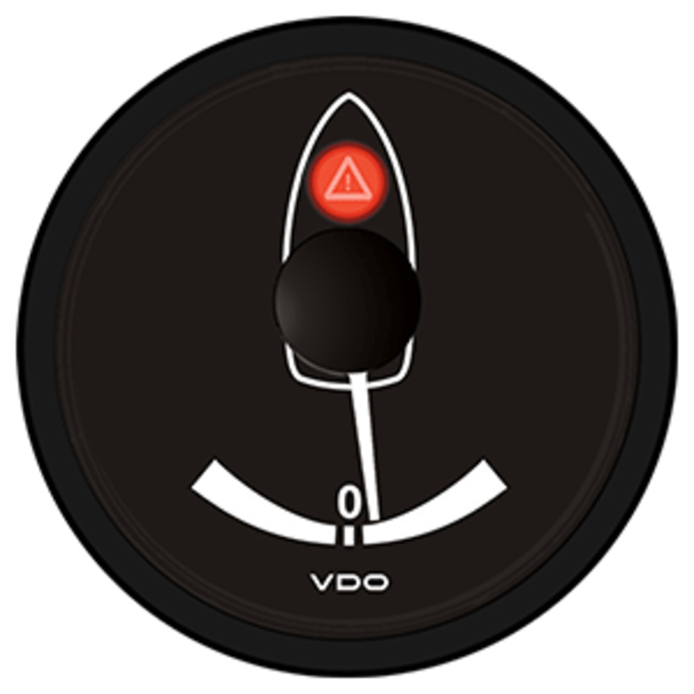 VDO Viewline Onyx Rudder Angle Indicator 2-1/16" (52mm) 12/24V - Use with VDO Sender