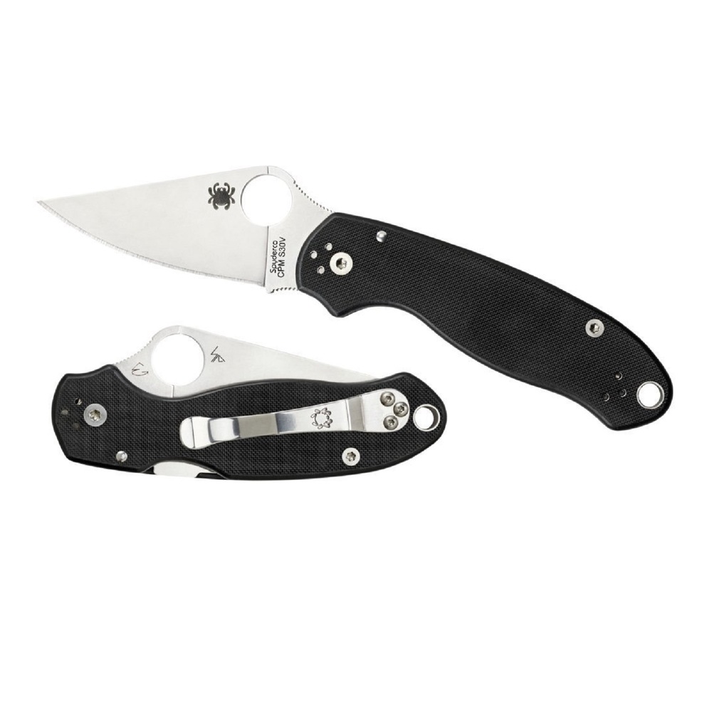 Spyderco Para 3 Folder 3.0 in Plain Black G-10 Handle