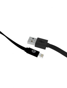 iEssentials IEN-FC4L-BK Charge and Sync Flat Lightning to USB Cable, 4ft (Black)