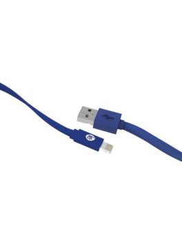 iEssentials IEN-FC4L-BL Charge and Sync Flat Lightning to USB Cable, 4ft (Blue)