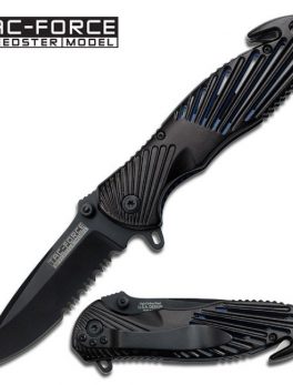 Master Assisted 3.25 in Blade Black-Blue Aluminum Handle