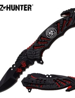 Master Assisted 3.50 in Blade Black-Red Aluminum Handle