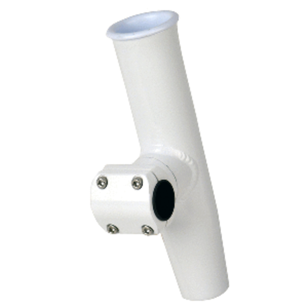 C.E. Smith Adjustable Mid Mount Rod Holder - 7/8" or 1" OD - White Powder Coat Aluminum w/Sleeve and amp; Hex Key