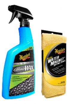 Meguiar and #39;s Hybrid Ceramic Wax w/Water Magnet Microfiber Drying Towel - 22" x 30"