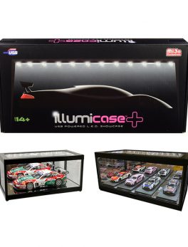 Collectible Display Show Case Illumicase+ with LED Lights and Mirror Base and Back for 1/64 1/43 1/32 1/24 1/18 Scale Models by Illumibox MJ7710