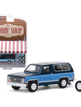 1986 Chevrolet K5 Blazer Dark Blue Metallic and Light Blue and Spare Tires The Hobby Shop Series 8 1/64 Diecast Model Car by Greenlight 97080E