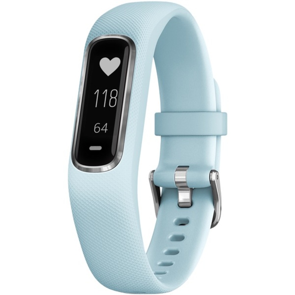Garmin 010-01995-14 vivosmart 4 Activity Tracker (Azure Blue with Silver Hardware, Small/Medium Wrists)
