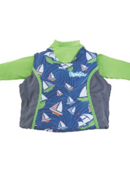 Puddle Jumper Kids 2-in-1 Life Jacket and amp; Rash Guard - Sailboards - 33-55lbs