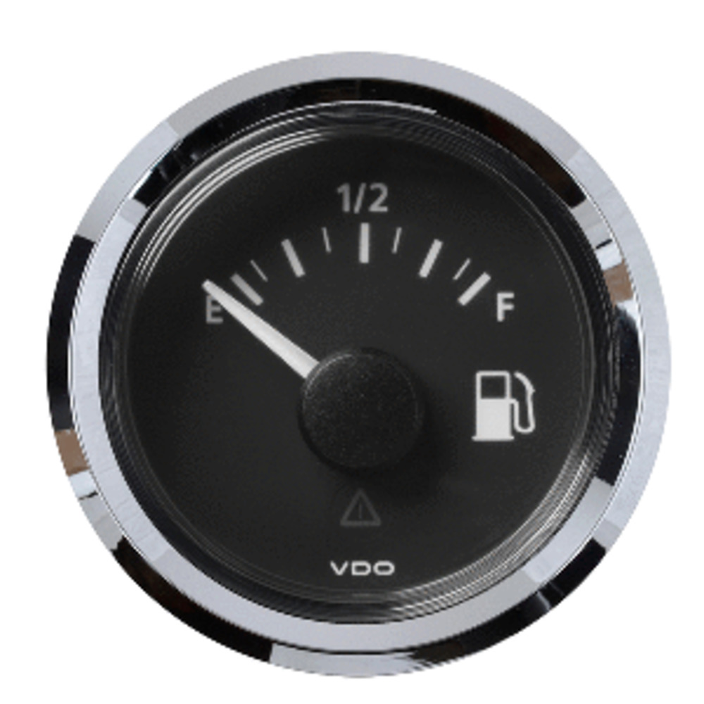 VDO Marine 2-1/16" (52mm) ViewLine Fuel Level Gauge Empty/Full - 8-32V - 240 - 33.5 OHM - Black Dial and amp; Chrome Triangular