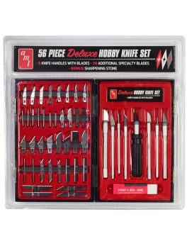 56 Piece Deluxe Hobby Knife Set (Skill 3) for Model Kits by AMT SCM047