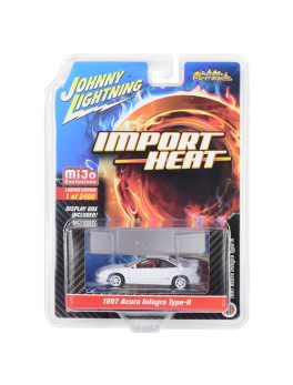 1997 Acura Integra Type R White with Red Interior Import Heat Limited Edition to 2400 pieces Worldwide 1/64 Diecast Model Car by Johnny Lightning JLCP7252