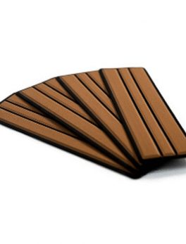 SeaDek Brushed 6mm 4-Piece Step Kit - 3.75" x 12.75" - Mocha/Black Faux Teak