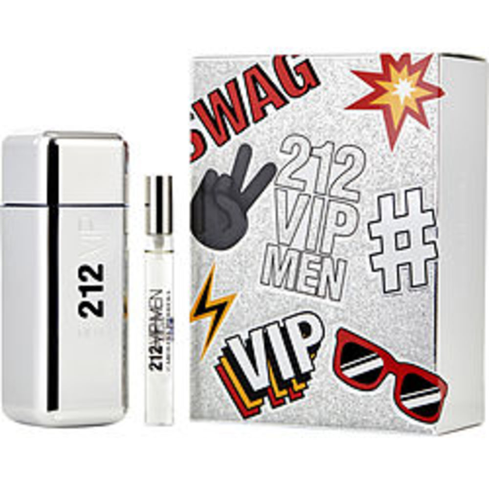 212 Vip Edt Spray 3.4 Oz and Edt Spray .34 Mini For Men