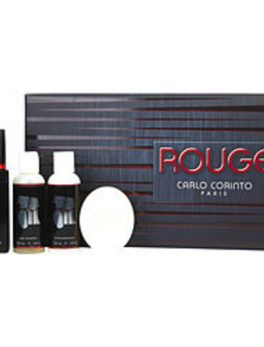 Carlo Corinto Rouge Edt Spray 3.4 Oz and Aftershave Balm 3.9 Oz and Body Shampoo 3.9 Oz and Soap 5.2 Oz For Men