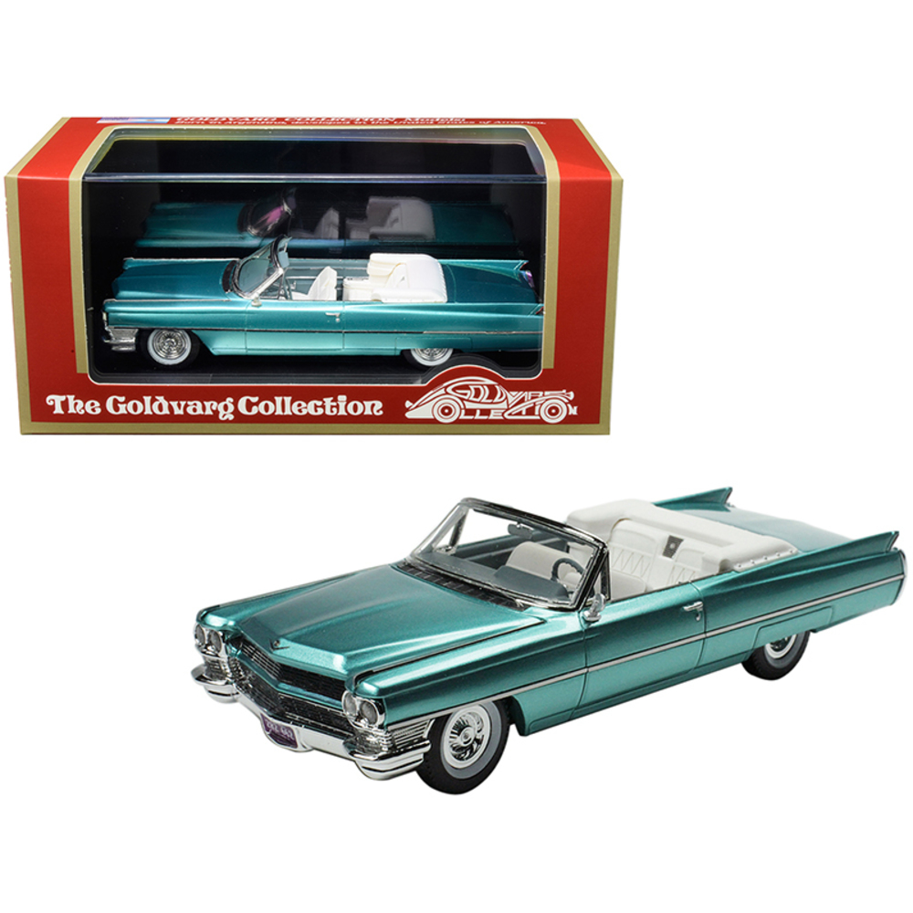 1964 Cadillac DeVille Convertible Firemist (Metallic) Aquamarine Limited Edition to 210 pieces Worldwide 1/43 Model Car by Goldvarg Collection GC-035B