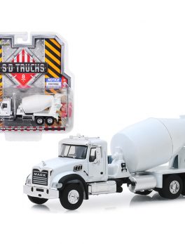 2019 Mack Granite Cement Mixer White S.D. Trucks Series 8 1/64 Diecast Model by Greenlight 45080B