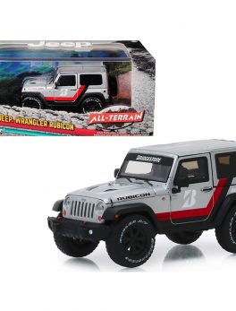 2014 Jeep Wrangler Rubicon Bridgestone Racing Silver Metallic All-Terrain Series 1/43 Diecast Model Car by Greenlight 86174