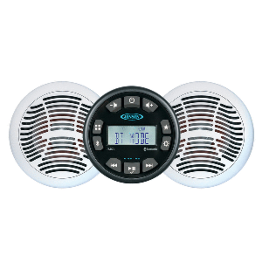 JENSEN JMS3SSPKG Marine Entertainment System w/AM/FM/USB Bluetooth Stereo and amp; Pair AMS620W Speakers