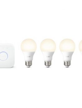 Philips 530360 Hue Warm White A19 LED Starter Kit with Bridge - 4-Pack