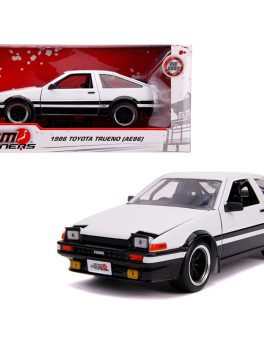 1986 Toyota Trueno (AE86) RHD (Right Hand Drive) White and Black JDM Tuners 1/24 Diecast Model Car by Jada 31602