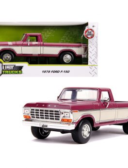 1979 Ford F-150 Pickup Truck Stock Plum Metallic and Cream Just Trucks 1/24 Diecast Model Car by Jada 31586