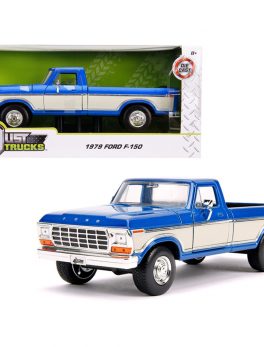 1979 Ford F-150 Pickup Truck Stock Candy Blue Metallic and Cream Just Trucks 1/24 Diecast Model Car by Jada 31587
