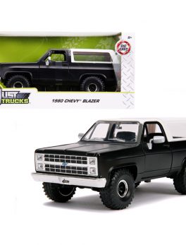 1980 Chevrolet Blazer K5 Off Road Matt Black and White Just Trucks 1/24 Diecast Model Car by Jada 31590