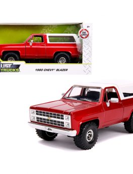 1980 Chevrolet Blazer K5 Off Road Metallic Red and White Just Trucks 1/24 Diecast Model Car by Jada 31594
