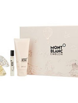 Mont Blanc Lady Emblem Eau De Parfum Spray 2.5 Oz and Body Lotion 3.4 Oz and Eau De Parfum Spray .25 Oz Mini For Women