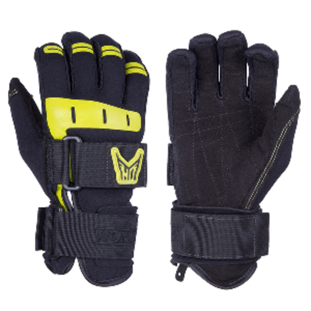 HO Sports Wakeboard Men and #39;s World Cup Gloves - Black/Yellow - Medium