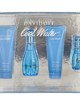 Cool Water Edt Spray 1.7 Oz and Body Lotion 2.5 Oz and Shower Gel 2.5 Oz and Edt Spray .5 Oz Mini For Women
