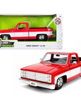 1985 Chevrolet Silverado C-10 Pickup Truck Stock Wheels Red and White Just Trucks 1/24 Diecast Model Car by Jada 31608-SW