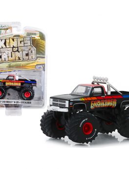1987 Chevrolet K-20 Silverado Monster Truck Excaliber Black with Red Top Kings of Crunch Series 5 1/64 Diecast Model Car by Greenlight 49050E