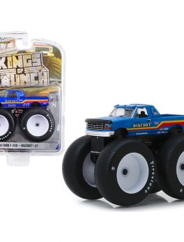 1996 Ford F-250 Monster Truck Bigfoot #7 Metallic Blue with Stripes Kings of Crunch Series 5 1/64 Diecast Model Car by Greenlight 49050F