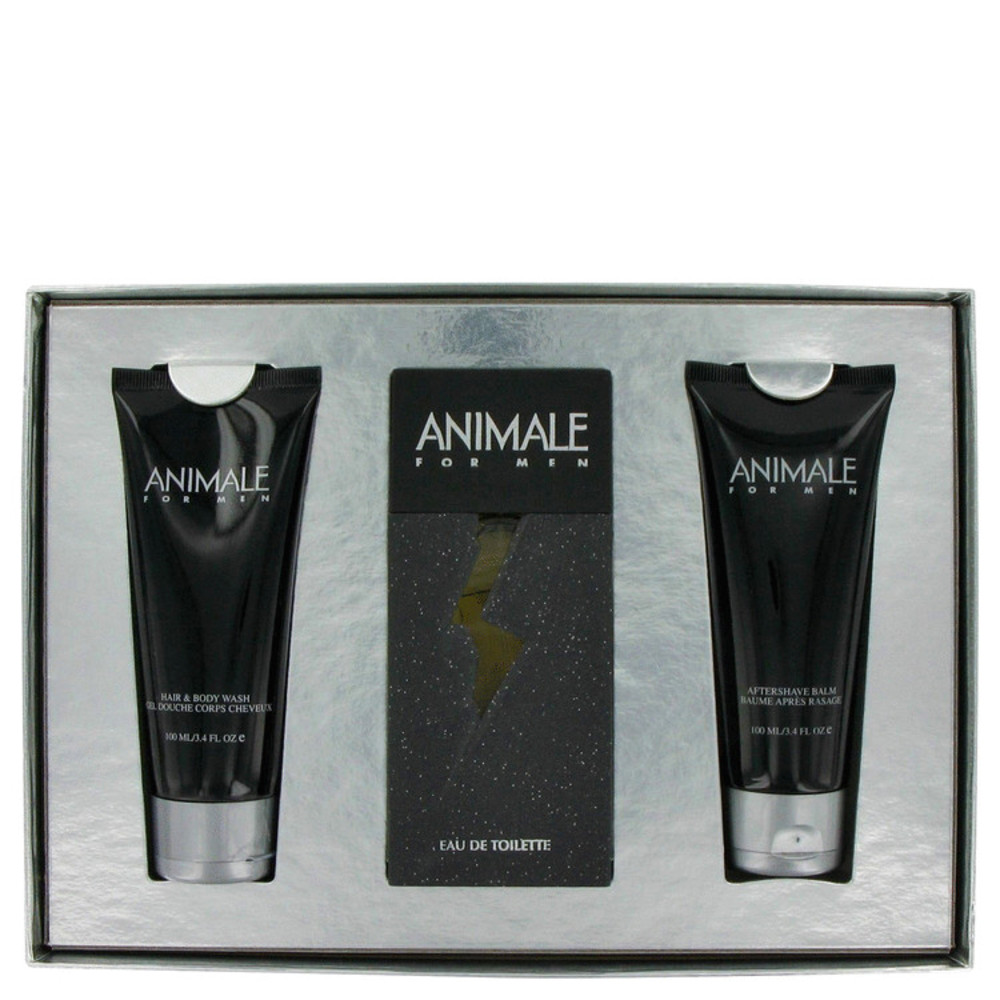 Animale By Animale Gift Set -- 3.3 Oz Eau De Toilette Spray + 3.4 Oz After Shave Balm + 3.4 Oz Body Wash For Men