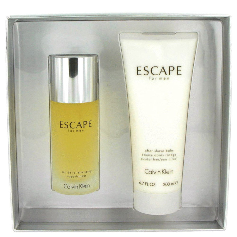 Escape By Calvin Klein Gift Set -- 3.4 Oz Eau De Toilette Spray + 6.7 Oz After Shave Balm For Men