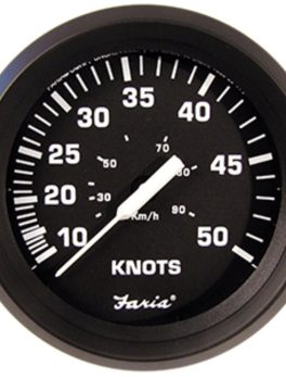 Faria 4" Speedometer 50 Knot - Chesapeake White - Stainless Steel Bezel