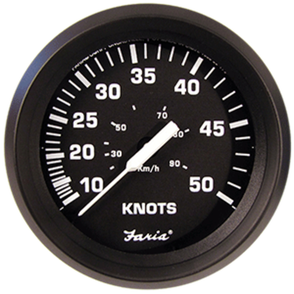 Faria 4" Speedometer 50 Knot - Chesapeake White - Stainless Steel Bezel
