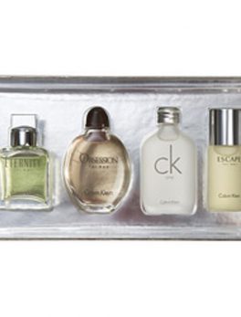 Calvin Klein Variety 4 Piece Mens Mini Variety With Eternity and Obsession and Ck One and Escape And All Are Edt .5 Oz Minis For Men