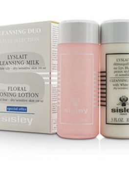 Sisley Cleansing Kit ( Dry / Sensitive ): Cleansing Milk With White Lily100ml/3oz + Floral Toning Lotion (alcohol Free) 100ml/3oz--2pcs For Women
